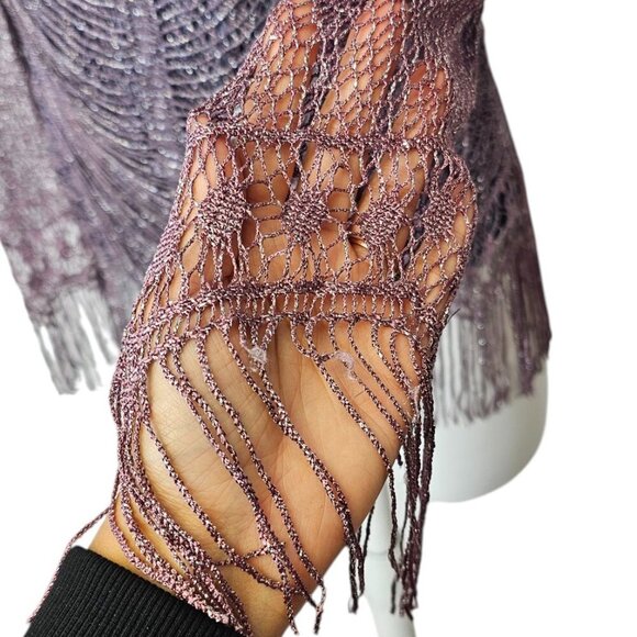 Damianou Vintage Fringe Metallic Long Sleeve Top, Fairycore, Whimsy, Size medium - Picture 6 of 8
